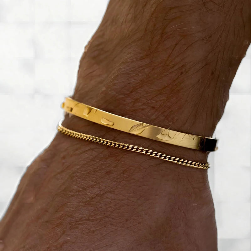 Conjunto de Pulseiras Masculinas - Banhado em Prata 925/ Ouro 14K - Dom Athos