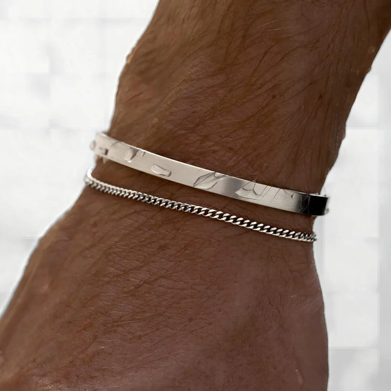 Conjunto de Pulseiras Masculinas - Banhado em Prata 925/ Ouro 14K - Dom Athos