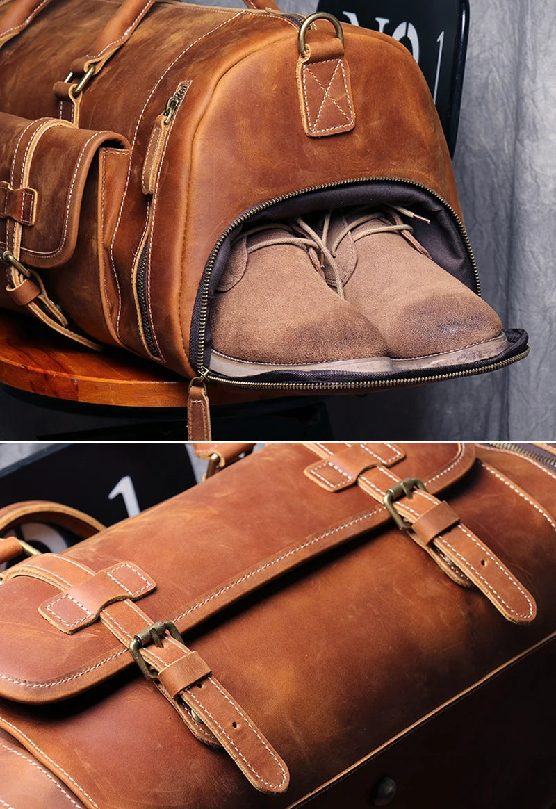 Nomade Leather Duffle I - Bolsa de Viagem Vintage em Couro legítimo