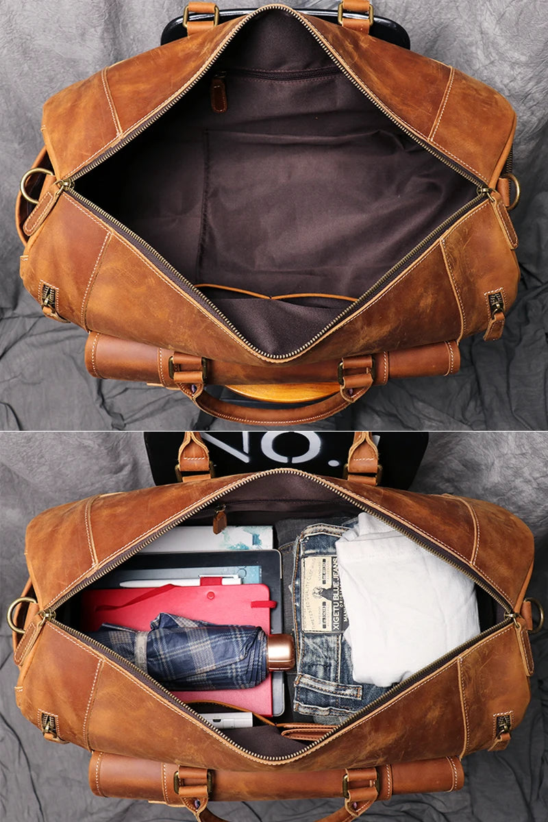 Nomade Leather Duffle I - Bolsa de Viagem Vintage em Couro legítimo