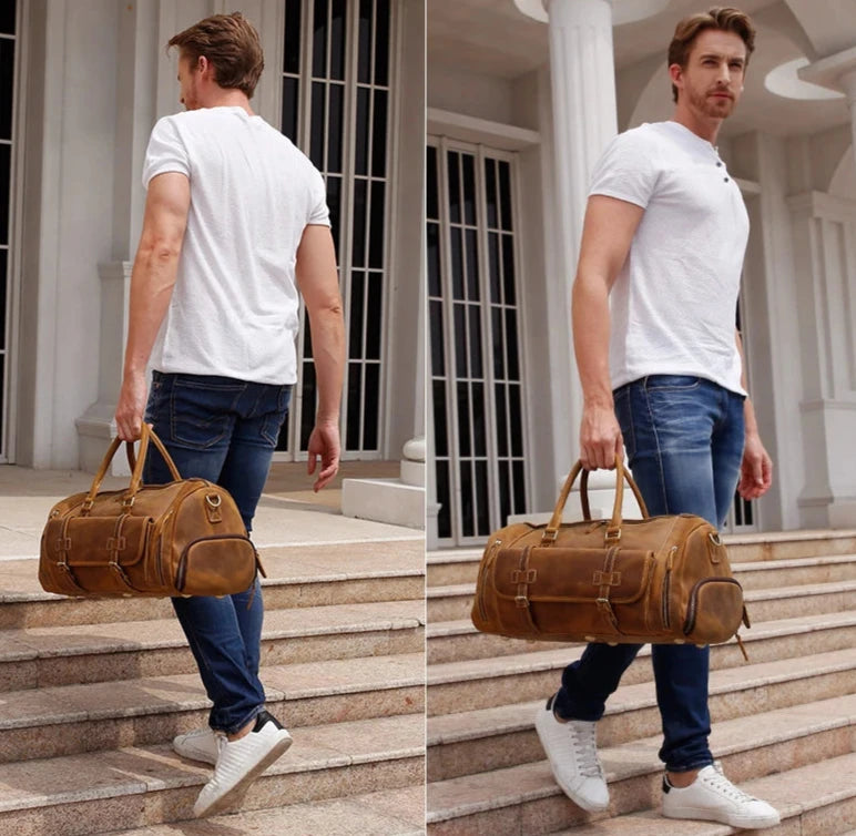 Nomade Leather Duffle I - Bolsa de Viagem Vintage em Couro legítimo