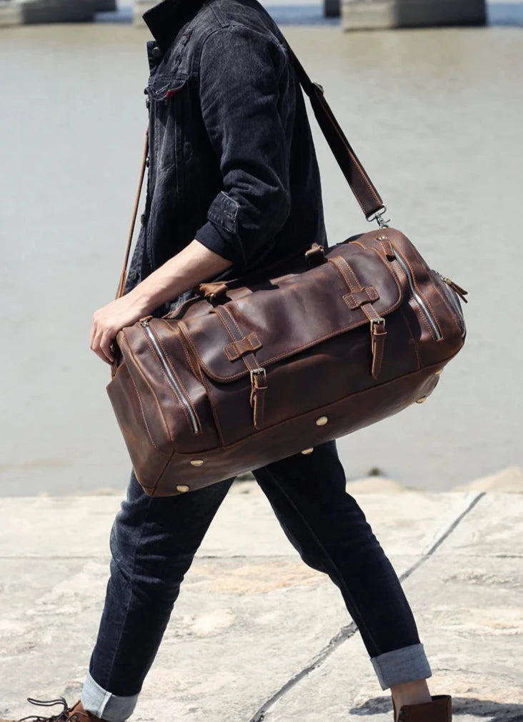 Nomade Leather Duffle I - Bolsa de Viagem Vintage em Couro legítimo